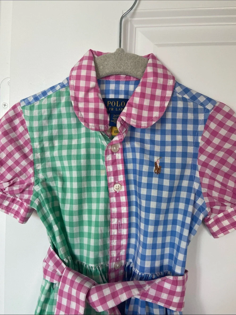Ralph Lauren Pink, Green & Blue Gingham Polo Dress